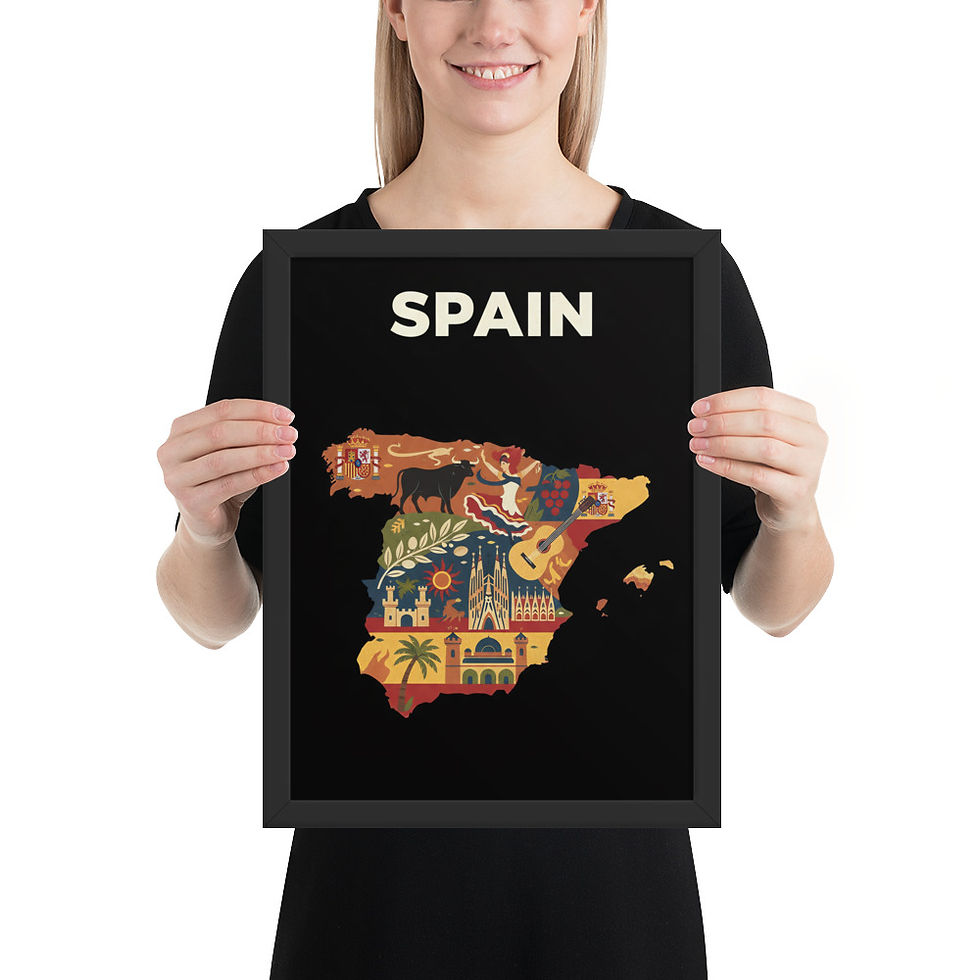 Thumbnail: Minimalist Map of Spain Framed Wall Art