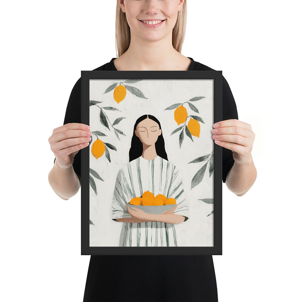 Thumbnail: Collecting Oranges Gouache Inspired Art Print 