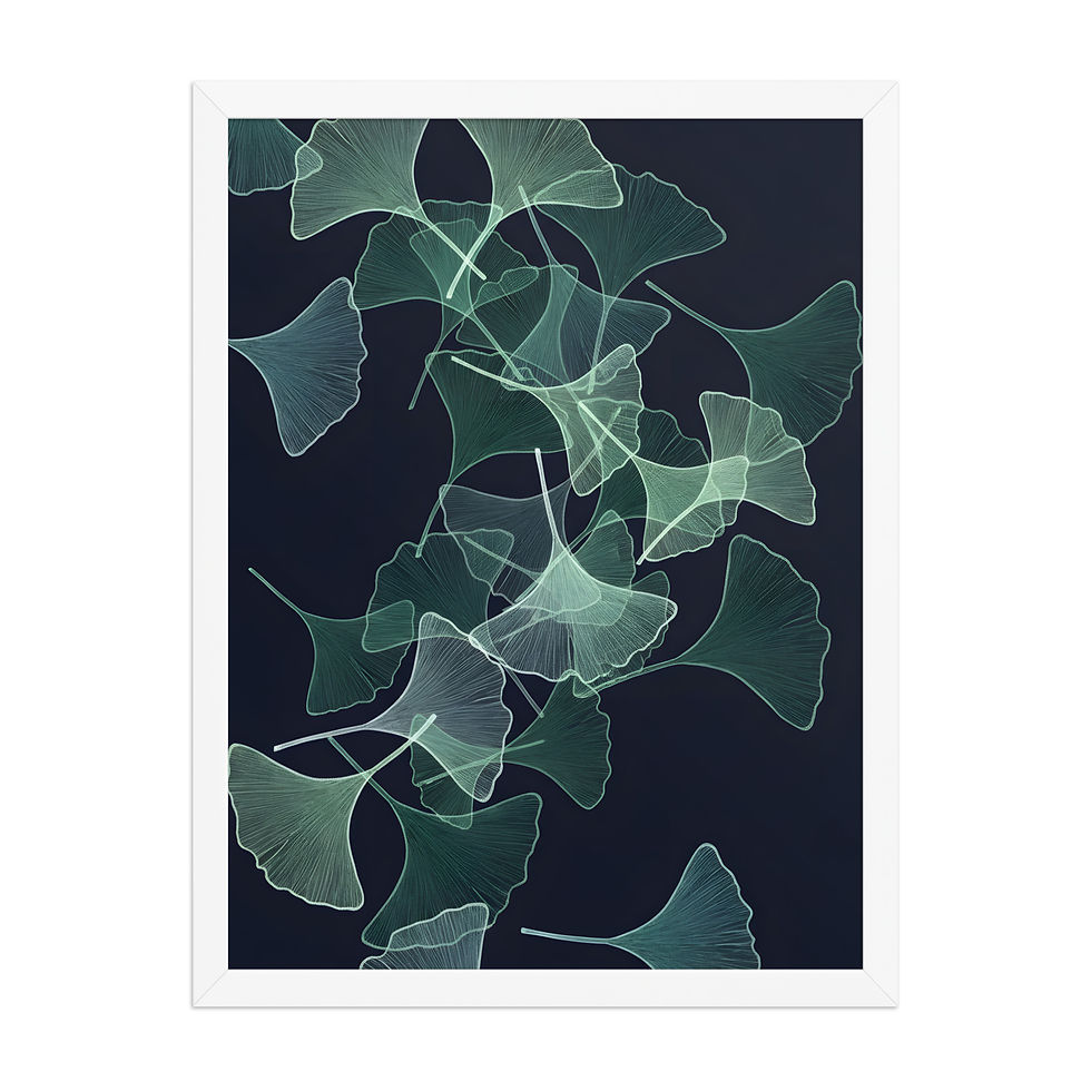 Thumbnail: Layered Translucent Ginkgo Leaves Art Print