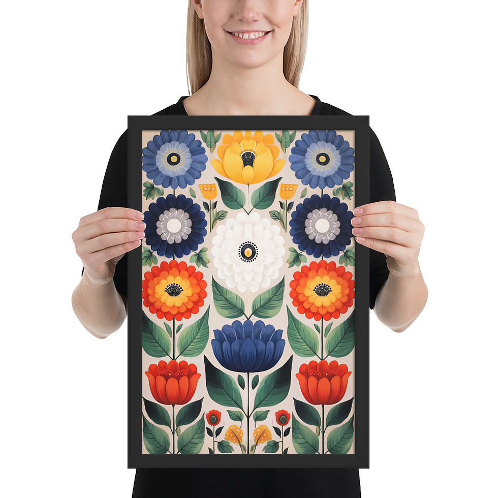 Thumbnail: Botanical Folk Wall Art - Scandinavian Charm for Your Space