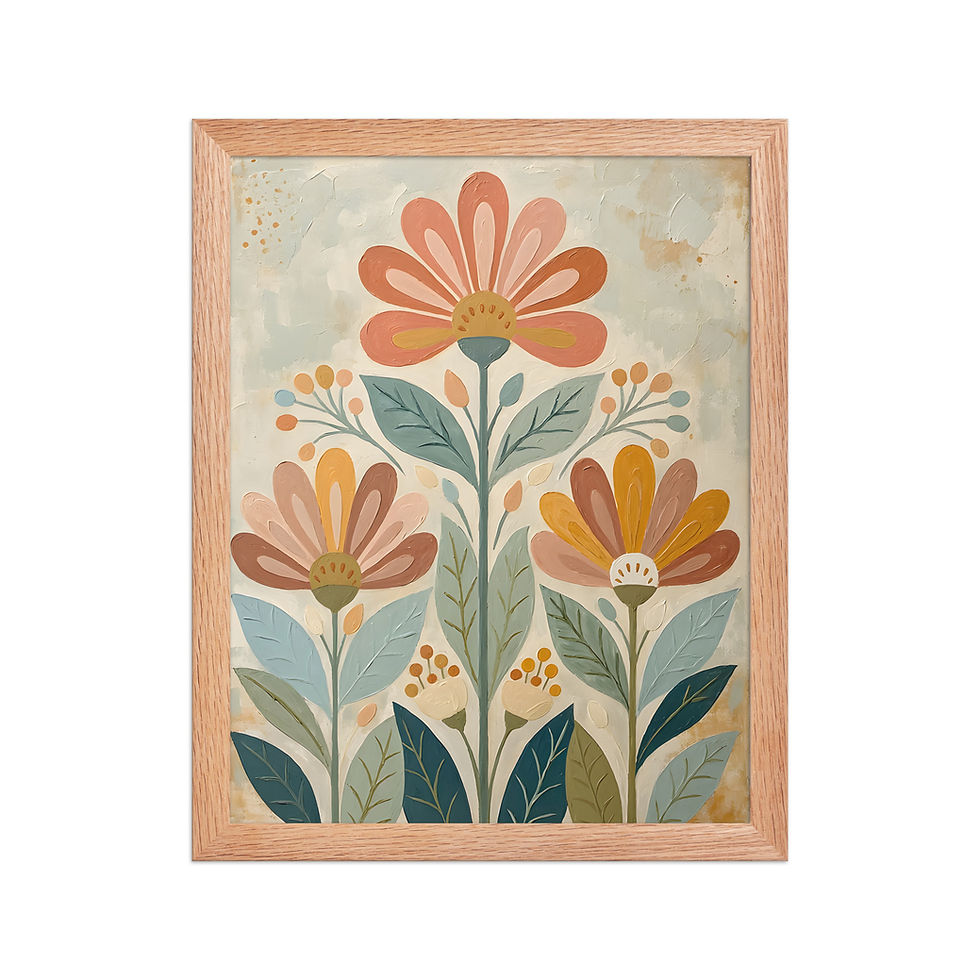 Thumbnail: Folk Style Botanical Art Print