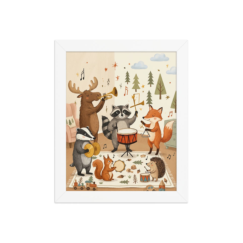 Thumbnail: Musical Forest Animals Nursery Print