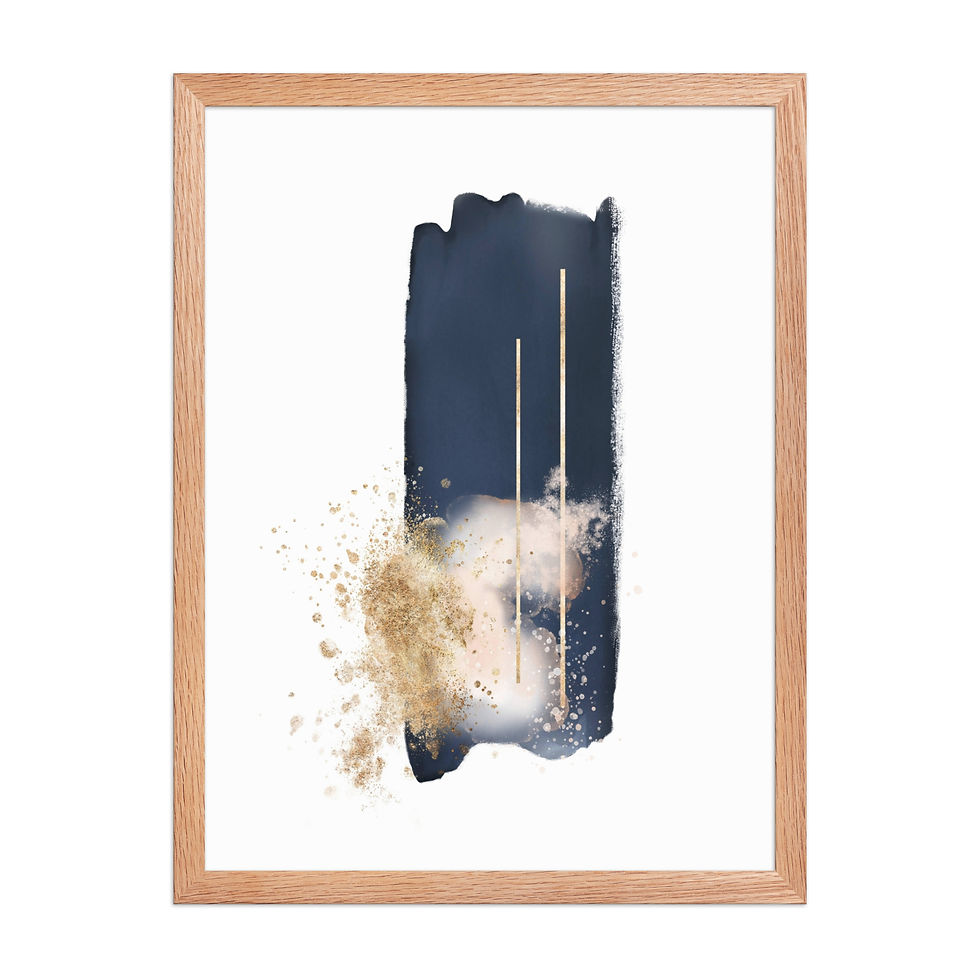 Thumbnail: Vertical Streaks Framed Print — Architectural Blue Composition  