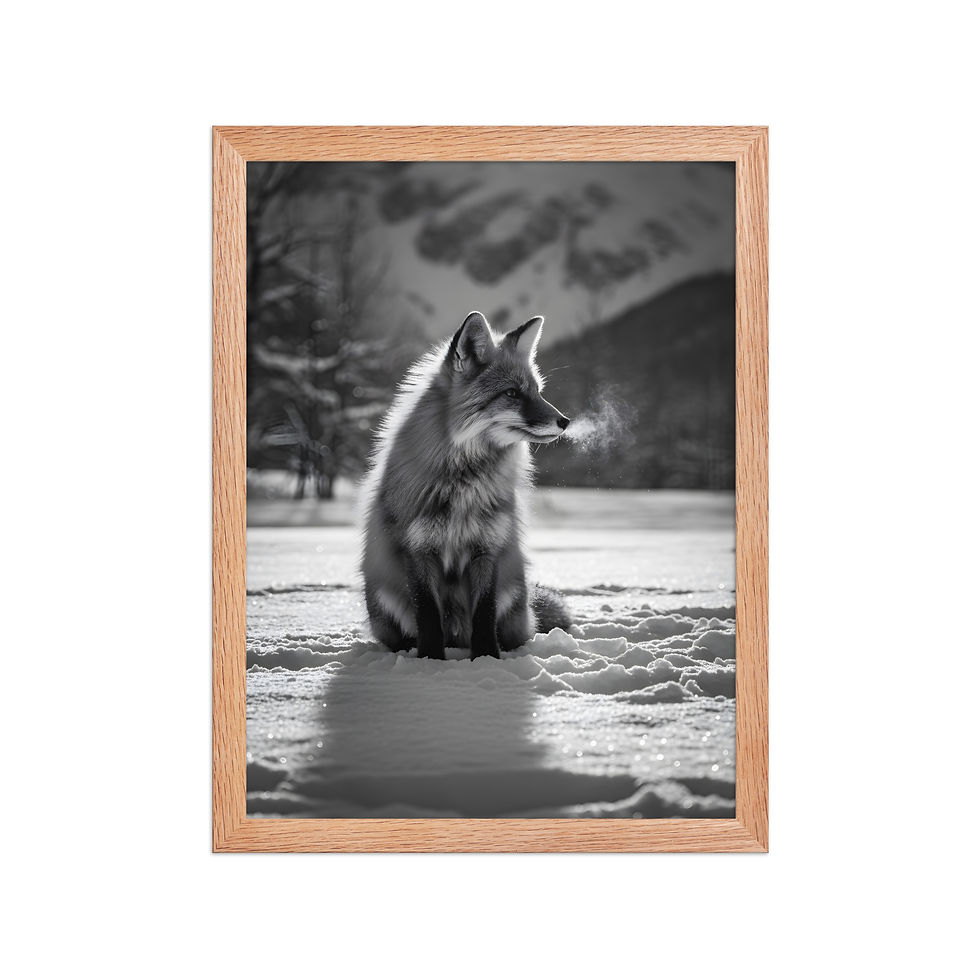 Thumbnail: Monochrome Fox Wall Art Print