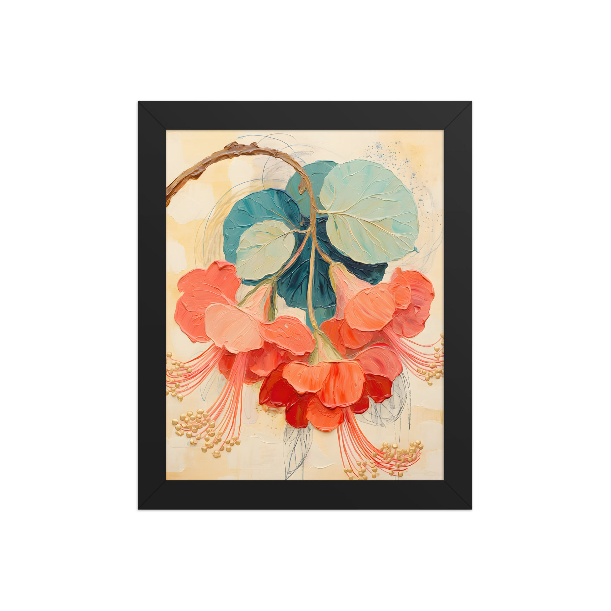 Hanging Florals Framed Flora Wall Art