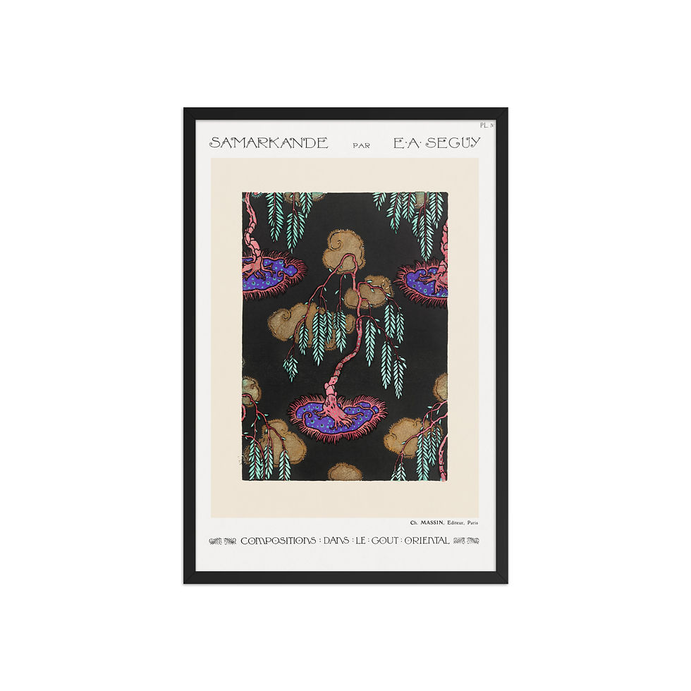 Thumbnail: Flower pattern Art Deco stencil print xviii | Samarkande | Seguy
