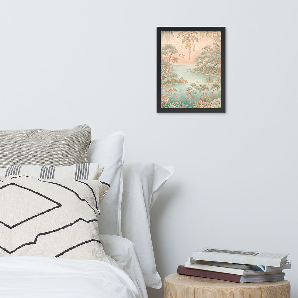 Thumbnail: Peaceful Jungle Chinoiserie Style Wall Art Print