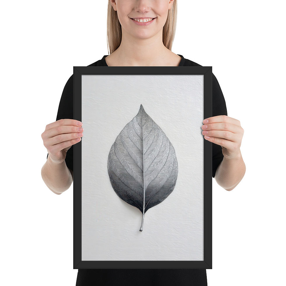 Thumbnail: Tranquil Nature Black and White Illustration - Framed