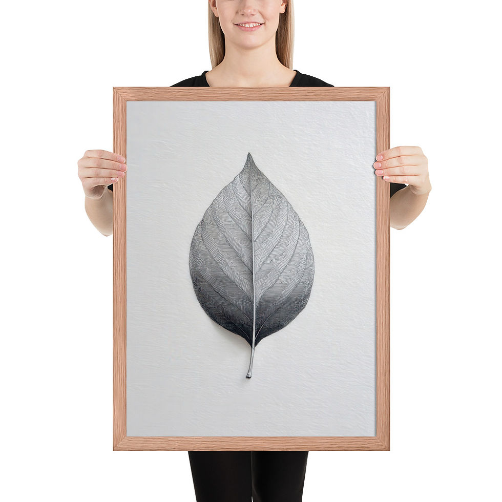 Thumbnail: Tranquil Nature Black and White Illustration - Framed
