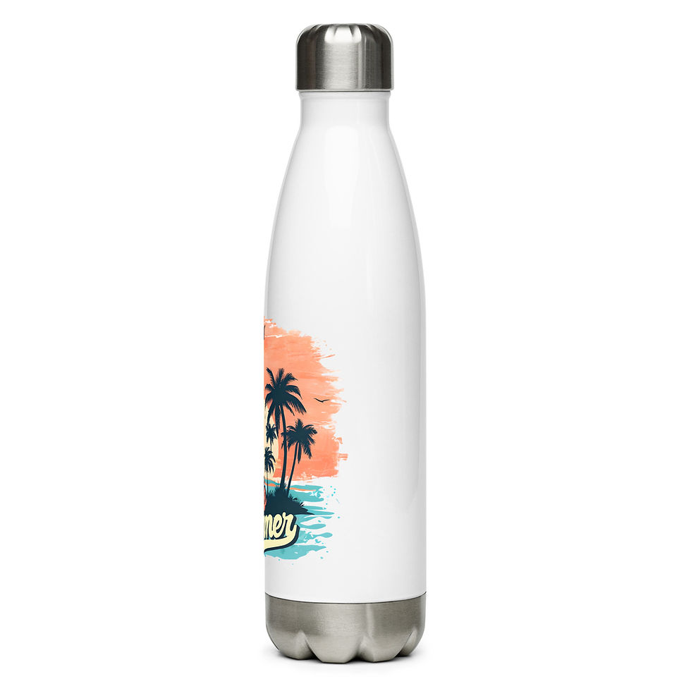Thumbnail: Vibrant Summer Vibes Stainless Steel Water Bottle – Stay Hydrated