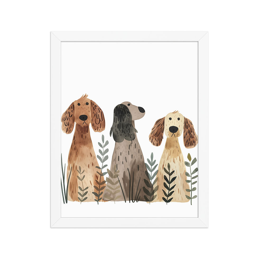 Thumbnail: Dogs | Whimsical Framed Nursery Prints for Kids' Rooms | Adorable Wall Art