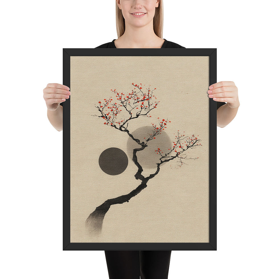 Thumbnail: Japandi Sumei-e Japanese Ink Inspired Print