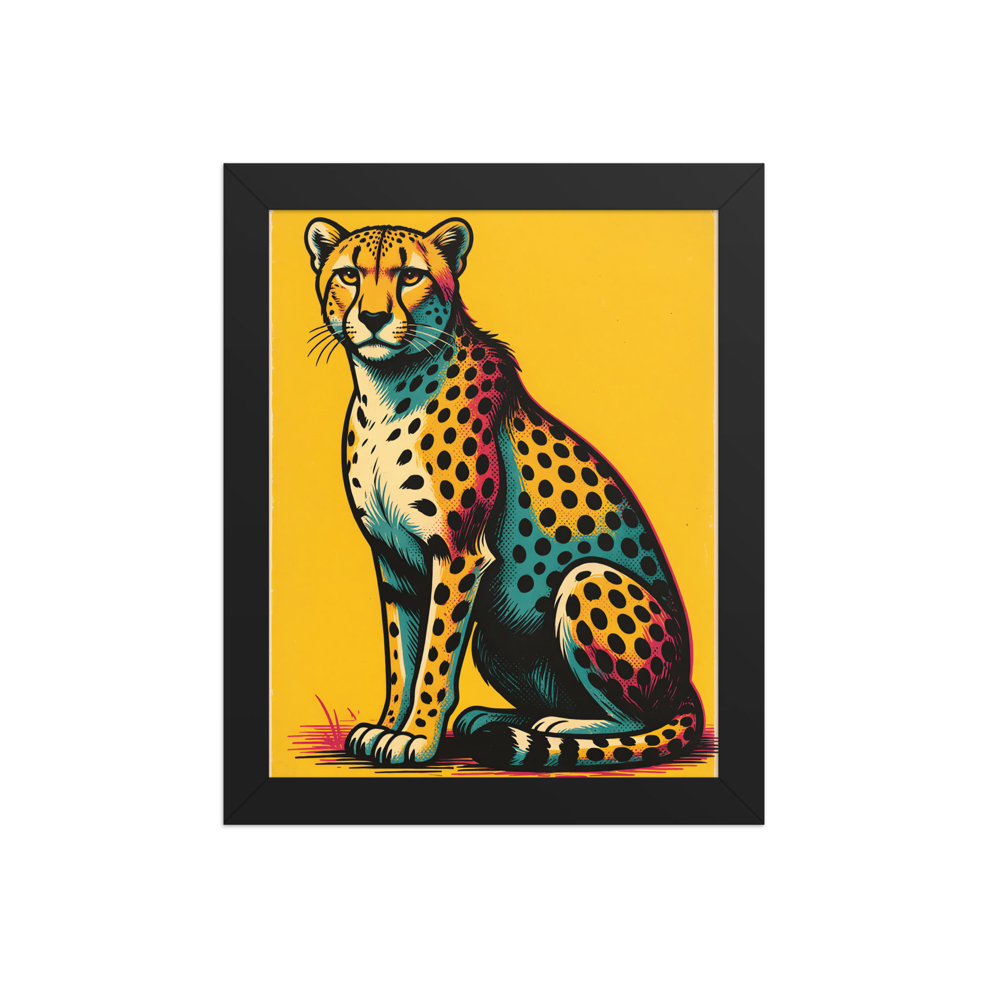 Retro Cheetah Framed Art Print
