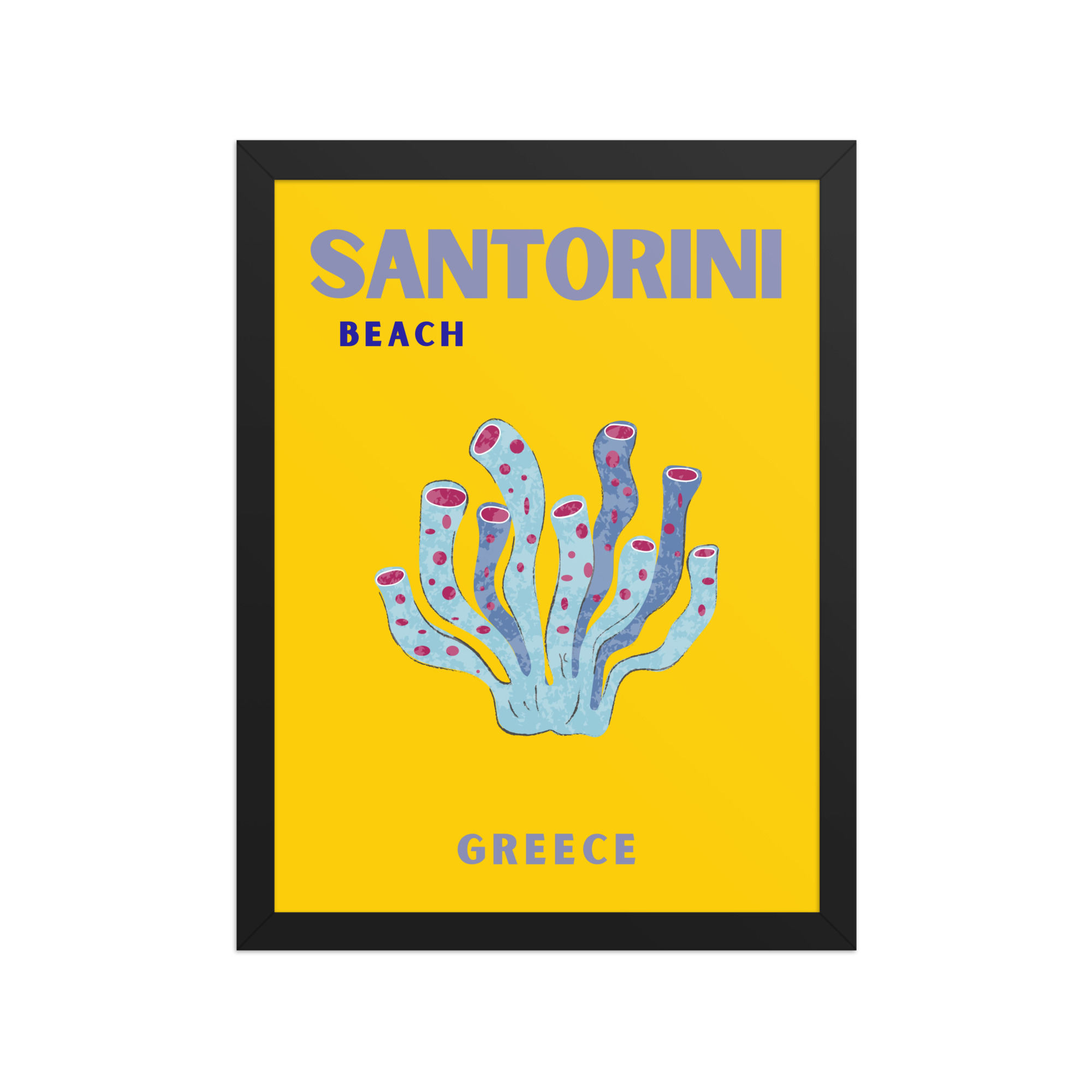 Santorini Beach Travel Art Minimal Pop Art