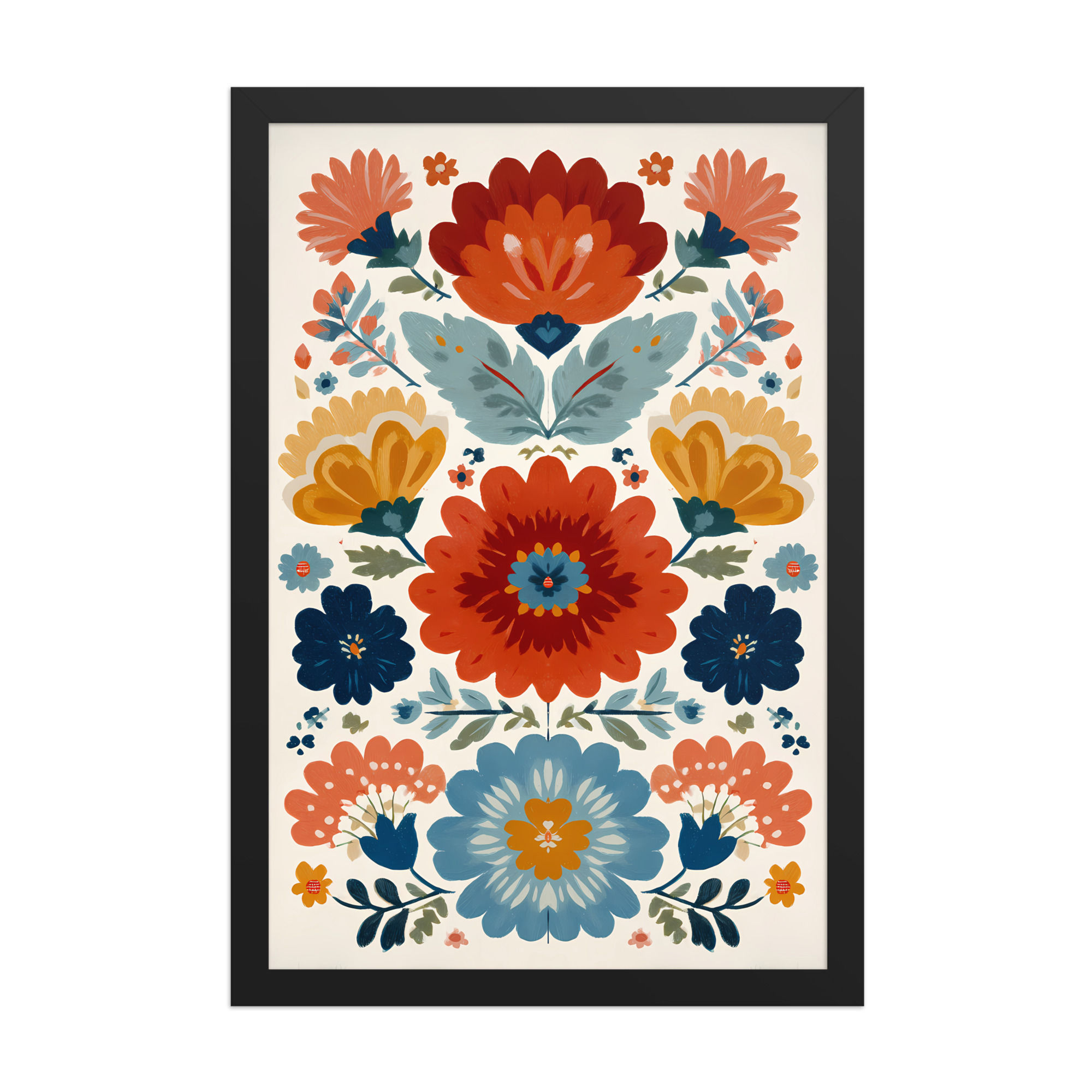 Stylish Botanical Folk Wall Art - Scandinavian Design Aesthetic