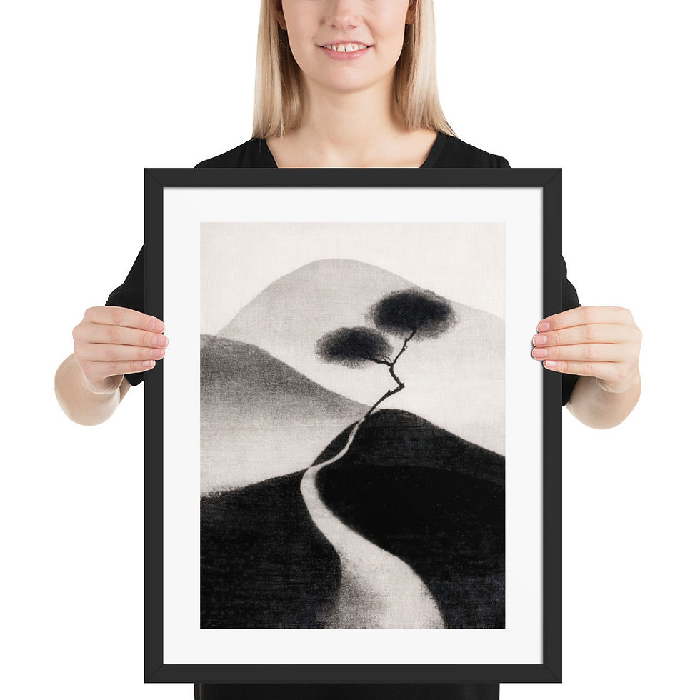 Thumbnail: Japandi Sumei-e Japanese Ink Inspired Print