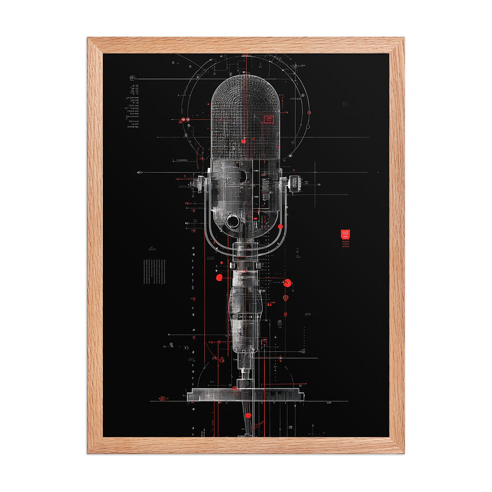 Thumbnail: Elegant Microphone Art Prints - Stylish Music Decor for Home