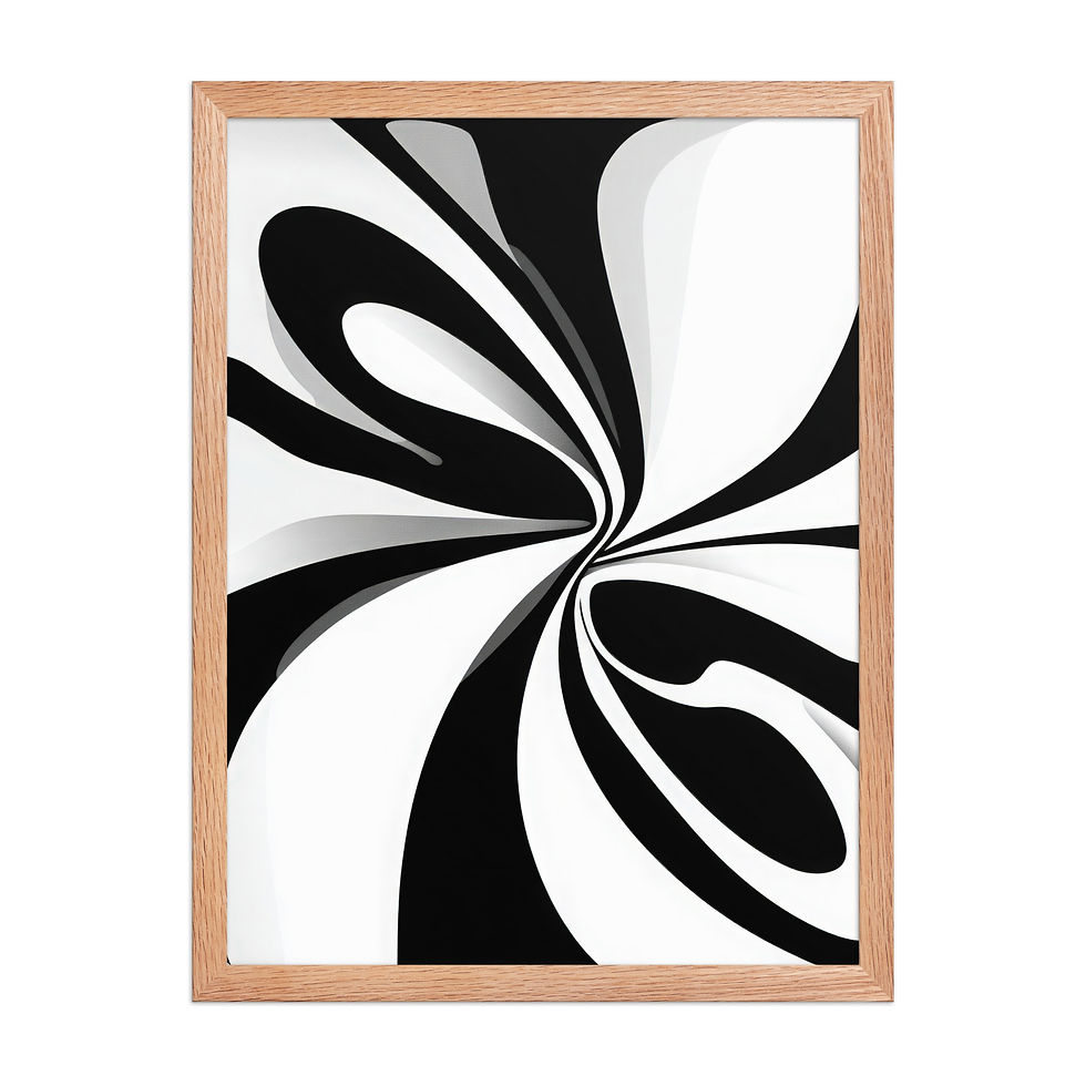 Thumbnail: Black & Beige Abstract Wall Art Print 