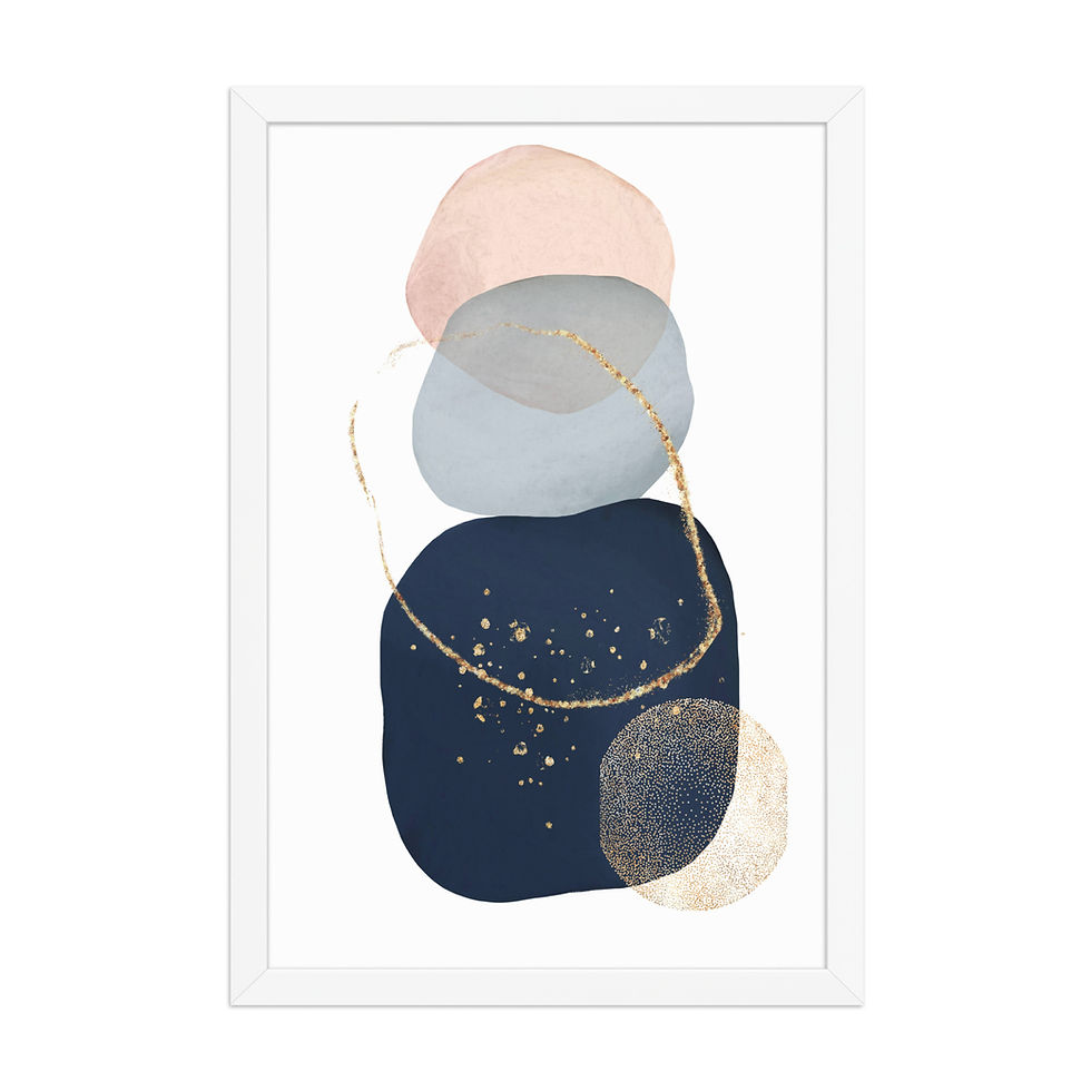 Thumbnail: Midnight Forms Framed Art — Deep-Toned Abstract Pairing  