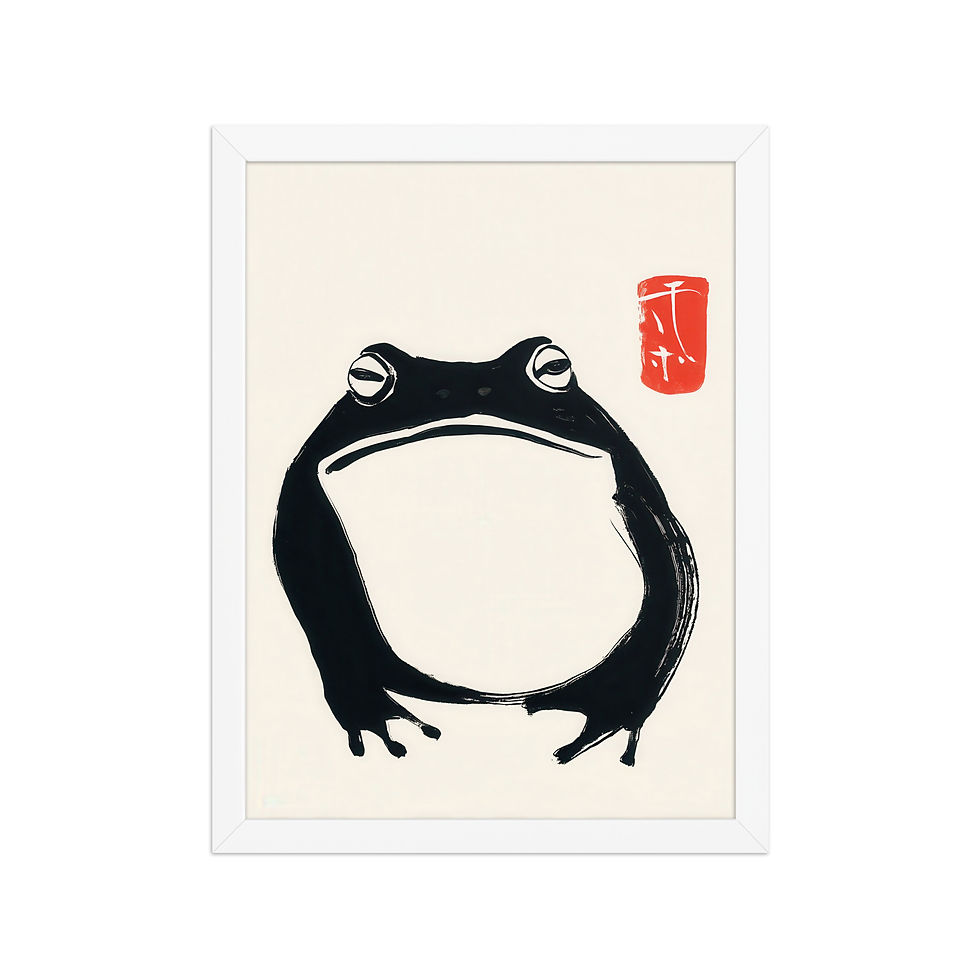 Thumbnail: Japanese Frog Art Print For Homemed poster