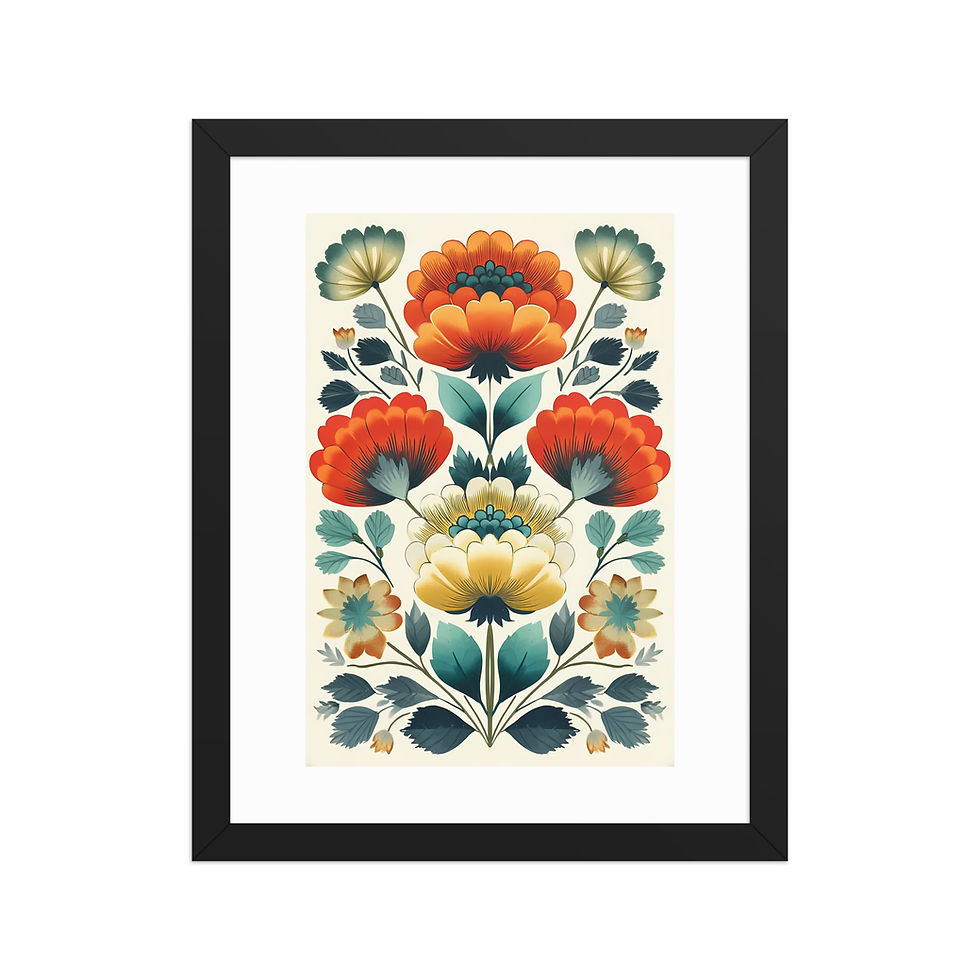 Thumbnail: Botanical Folk Wall Art - Scandinavian Charm for Your Space