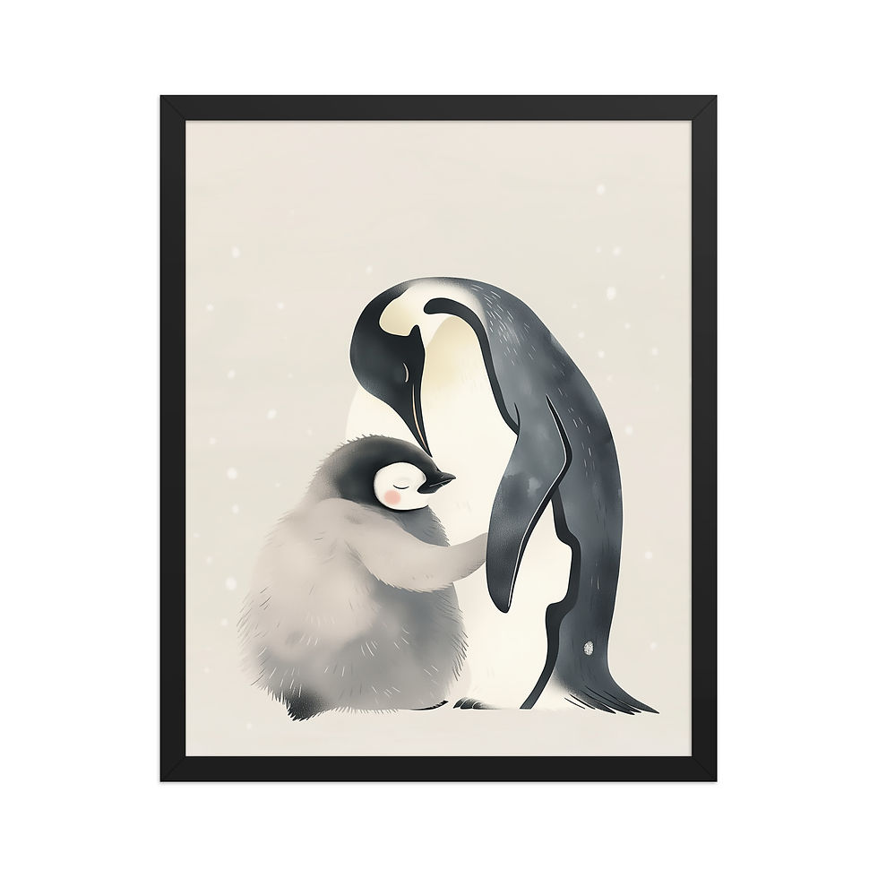 Thumbnail: Penguins | Whimsical Framed Nursery Prints for Kids' Rooms | Adorable Wall Art