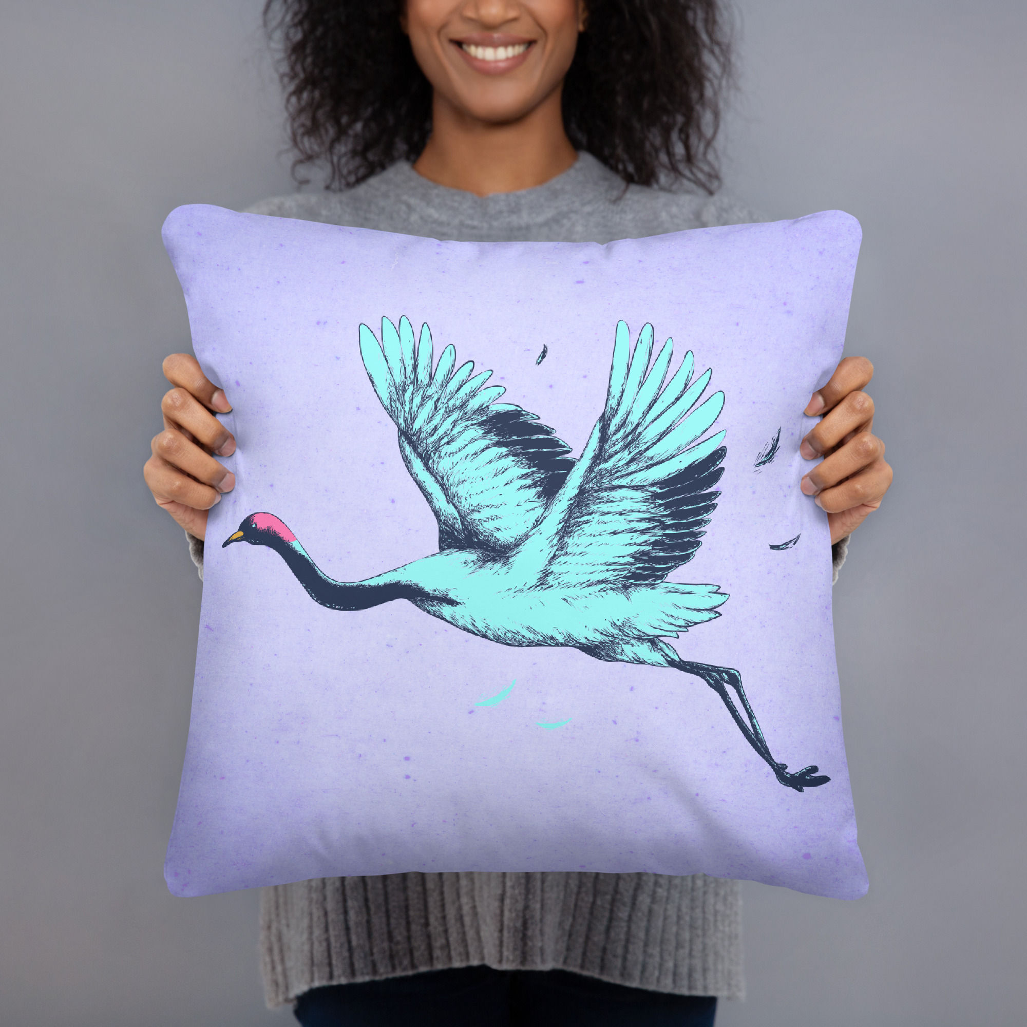 Modern Bird Art Cushion – Trendy Home Accent