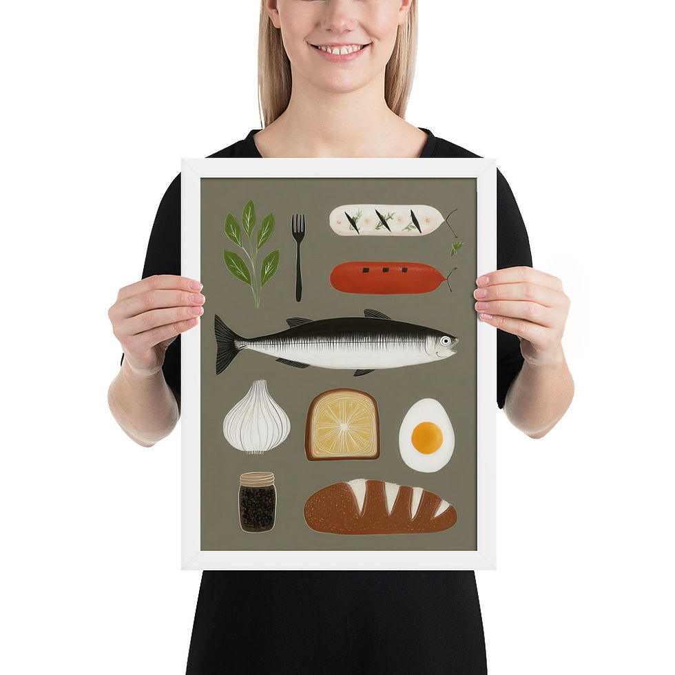 Thumbnail: Dinner Gouache Inspired Art Print 