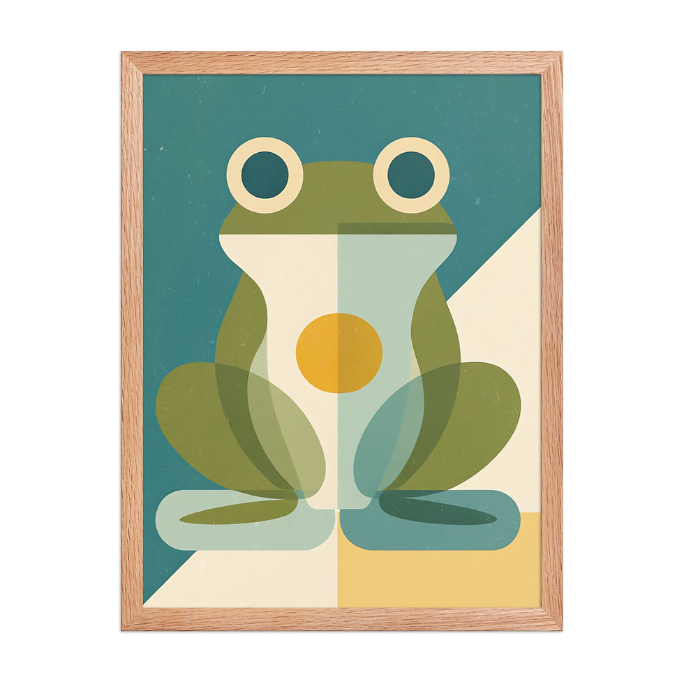 Thumbnail: Geometric Frog Mid-century Modern Art Print