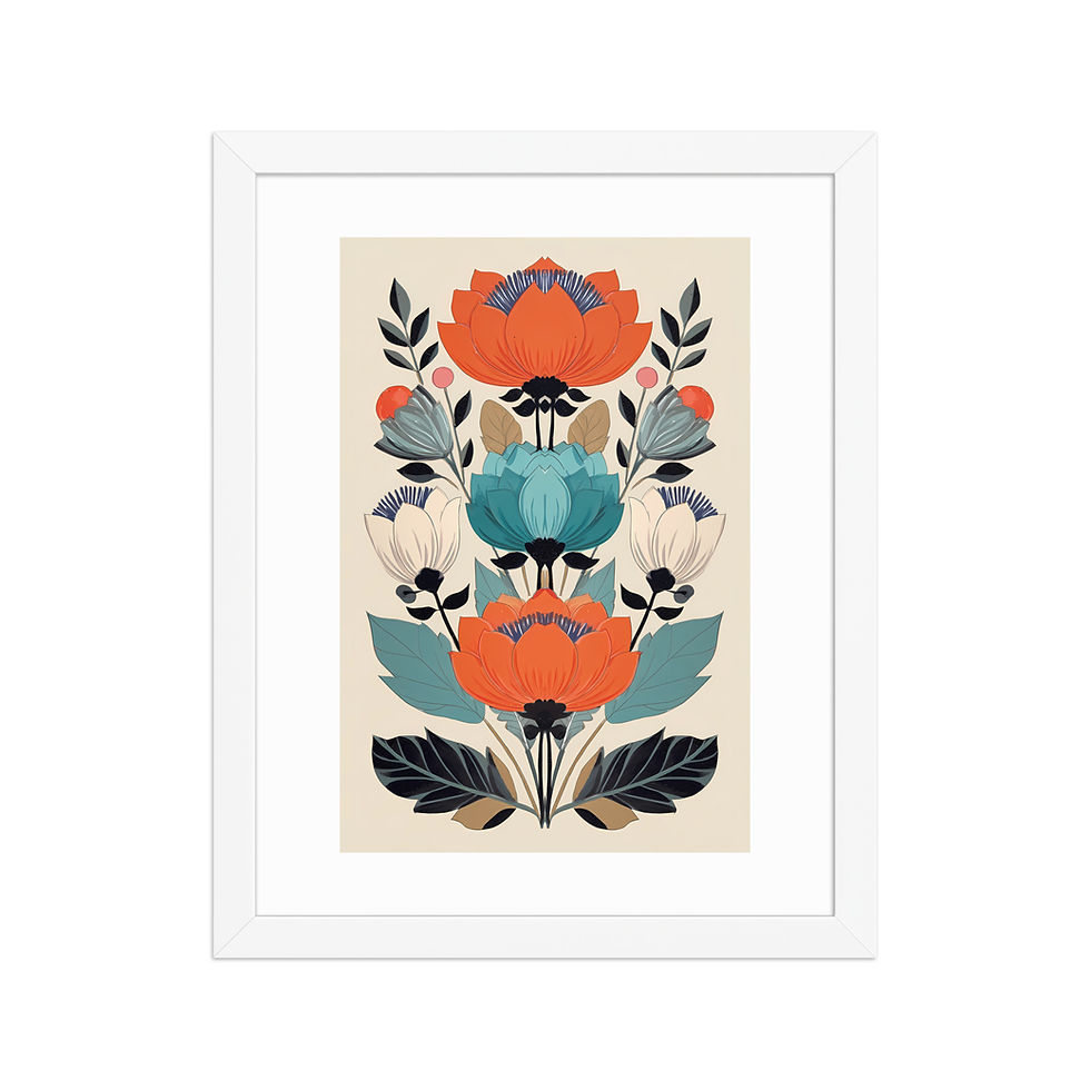 Thumbnail: Scandinavian Inspired Botanical Wall Art - Folk Style Decor