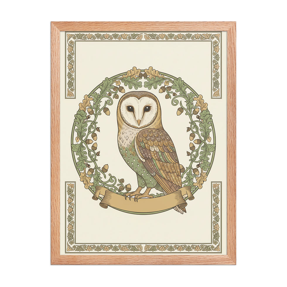 Thumbnail: Barn Owl Circular Motif Art Print