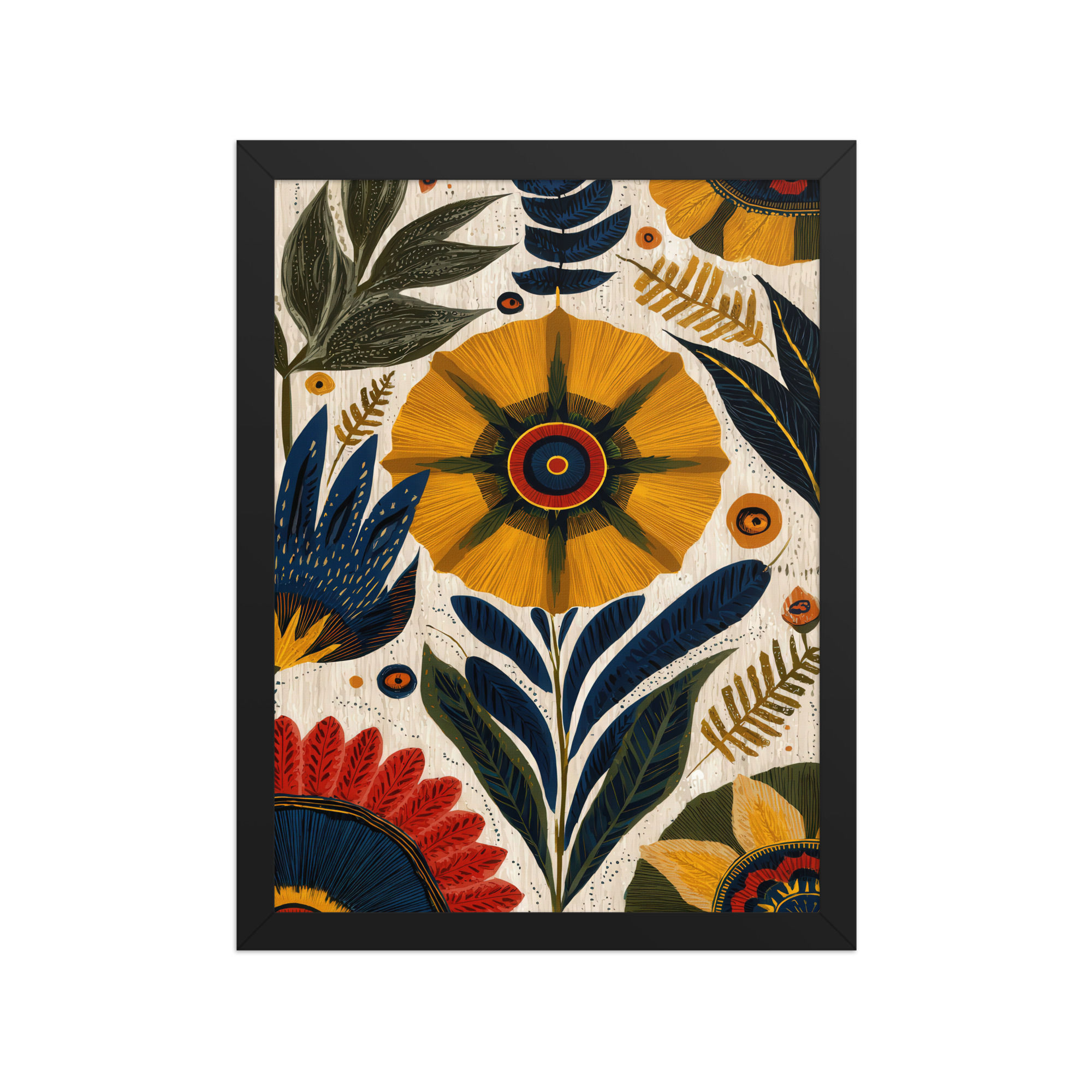 Framed Earthy Tones Boho Art – Cozy Vibe Decor