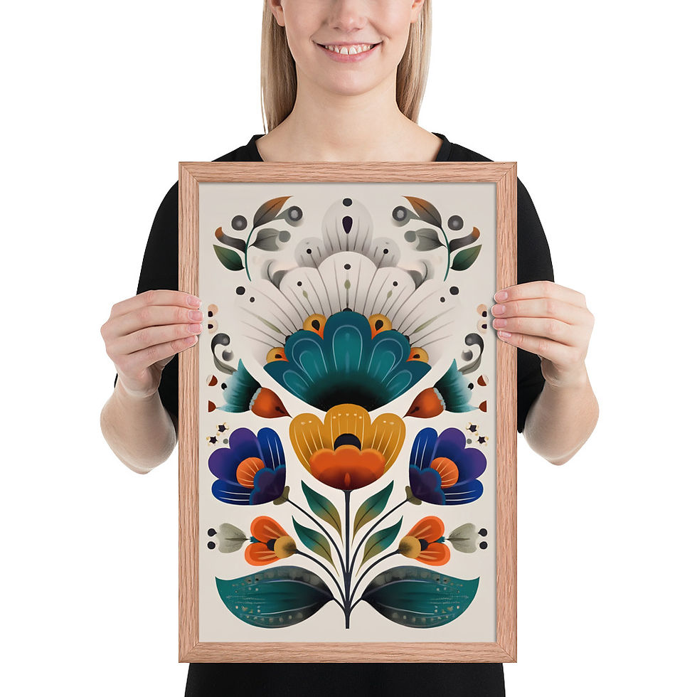 Thumbnail: Folk Botanical Wall Art - Scandinavian Design for Nature Lovers