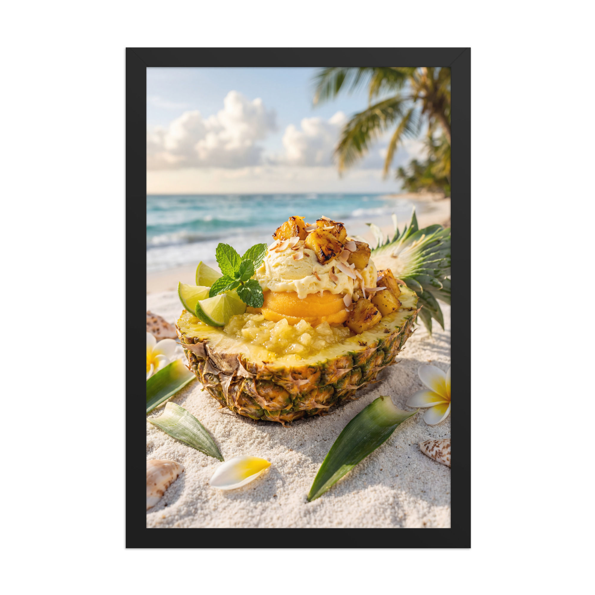 Pineapple on the Beach Unique Contemporary Mega Print