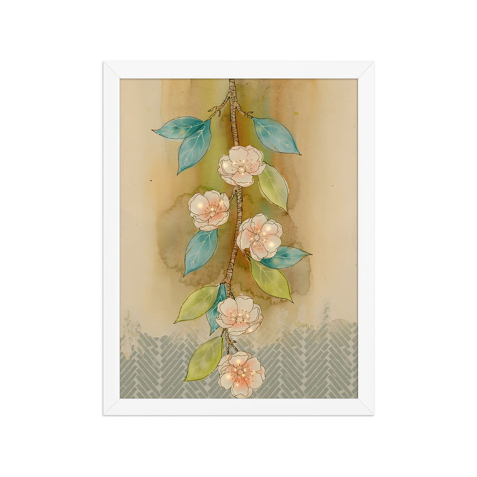 Thumbnail: Abstract Vine Flowers Framed Botanical Wall Art