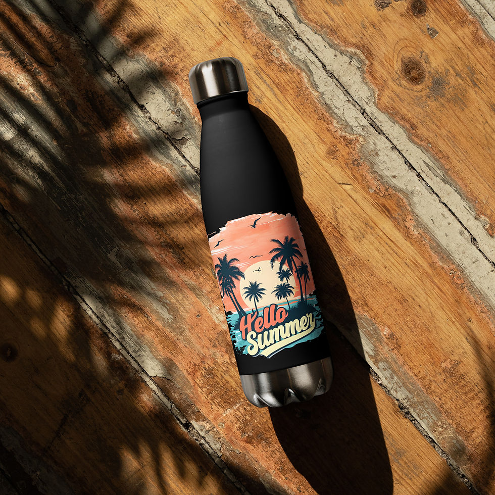 Thumbnail: Vibrant Summer Vibes Stainless Steel Water Bottle – Stay Hydrated
