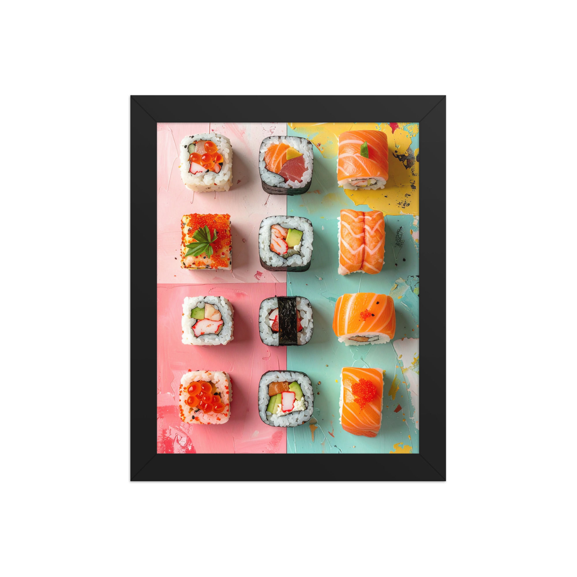 Sushi Grid Art Print for Kitchen