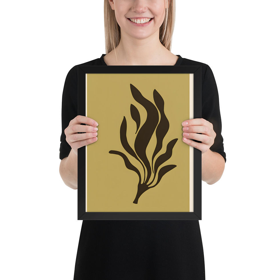 Thumbnail: Bold Seaweed Framed Abstract Wall Art