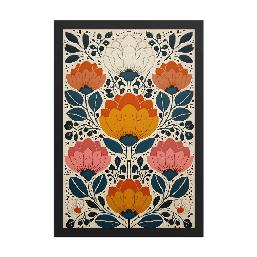 Thumbnail: Botanical Folk Wall Art - Scandinavian Charm for Your Spacemed poster