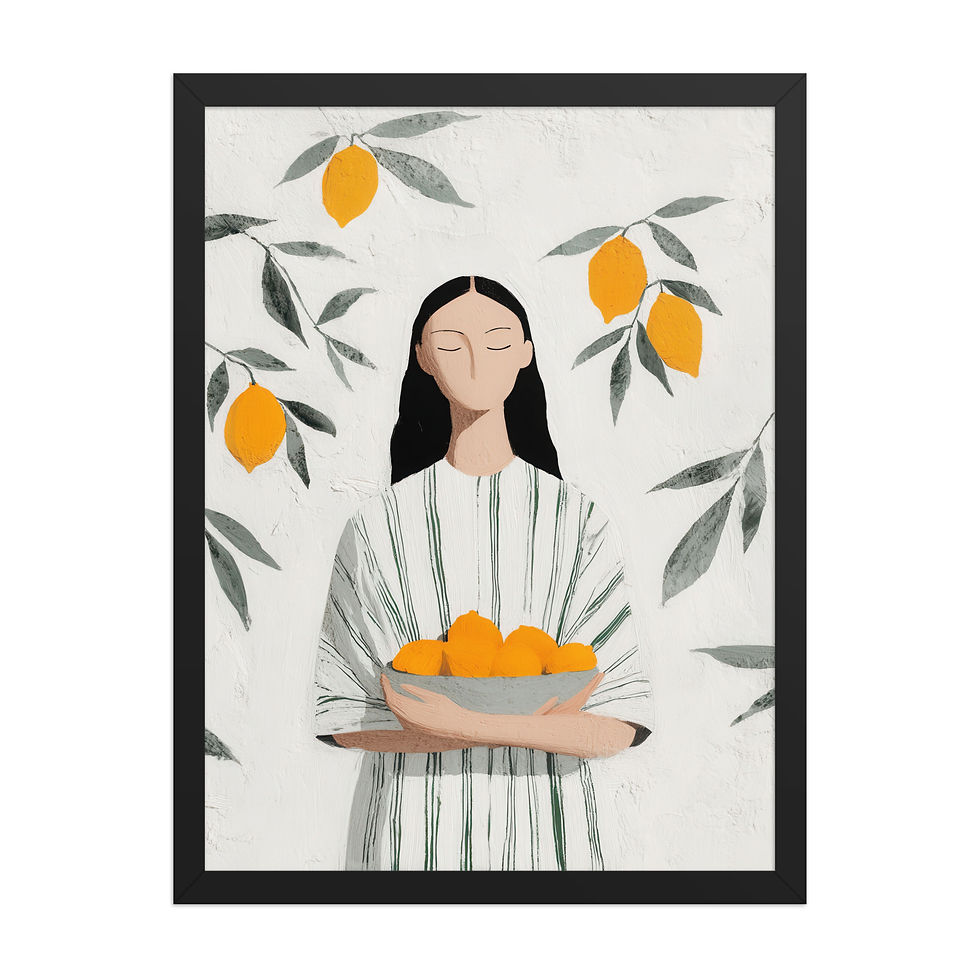 Thumbnail: Collecting Oranges Gouache Inspired Art Print 