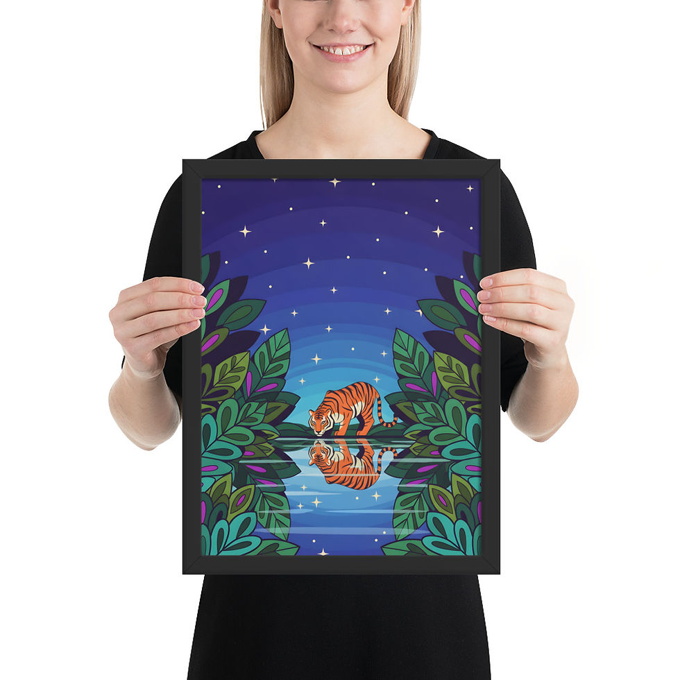 Thumbnail: Twilight Tiger Palm Nature Art Print