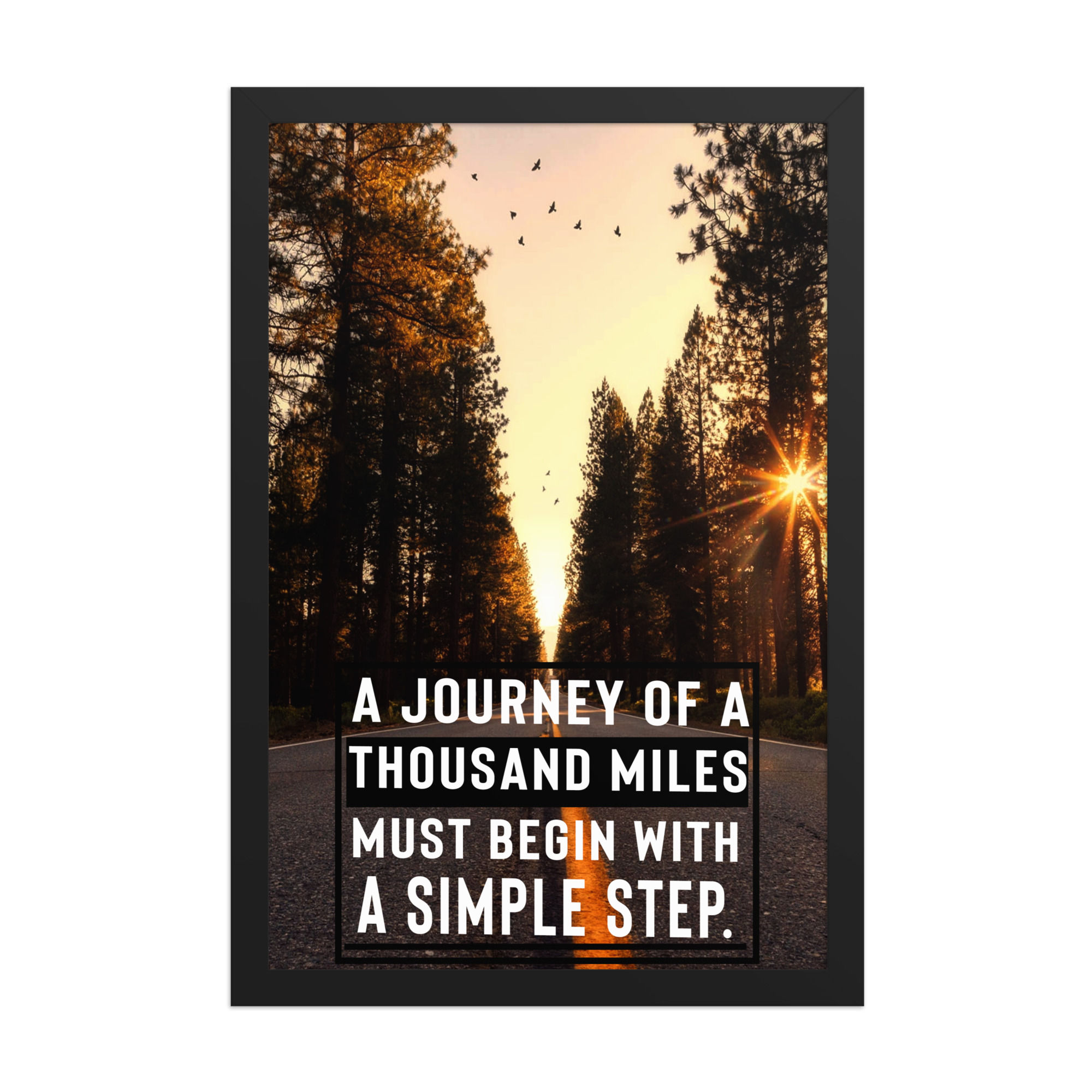 step | Motivational Framed Poster | 12 x18 inch