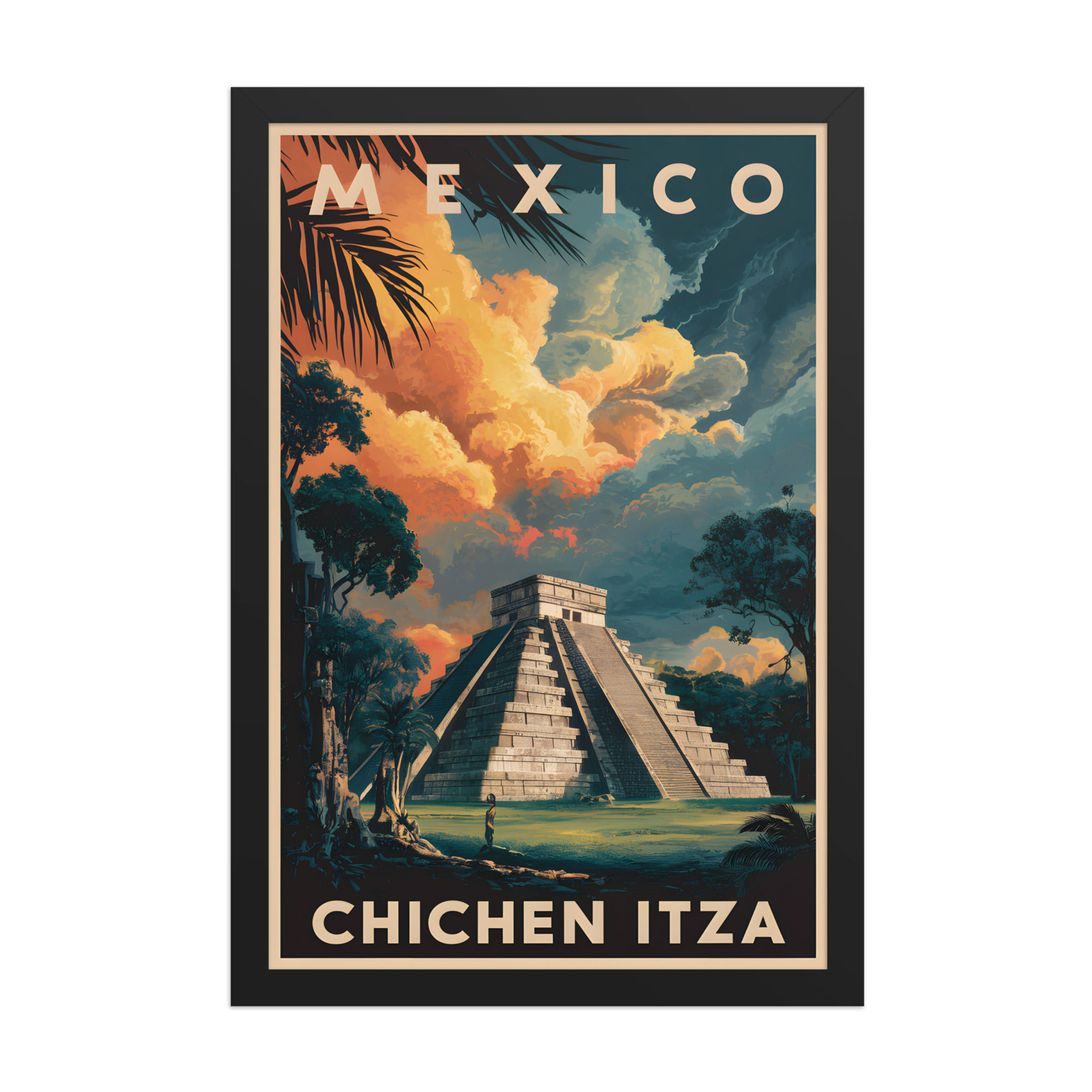 Chichen Itza, Mexico Modern Travel Art