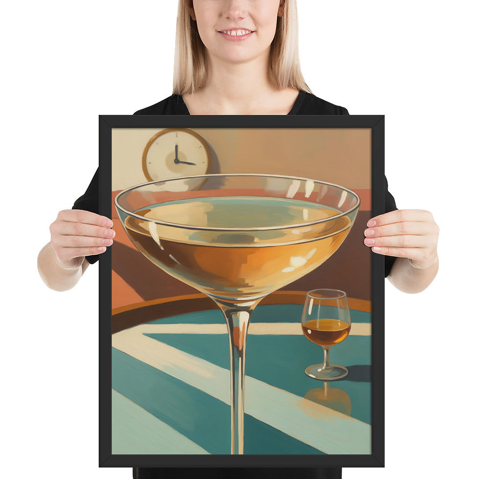 Thumbnail: Martini Glass Framed Bar Art