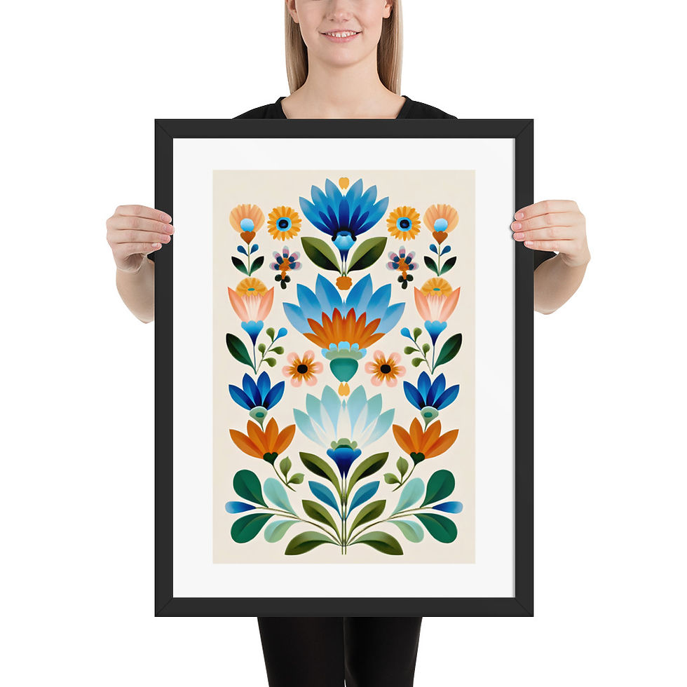 Thumbnail: Folk Botanical Wall Art - Scandinavian Design for Nature Lovers