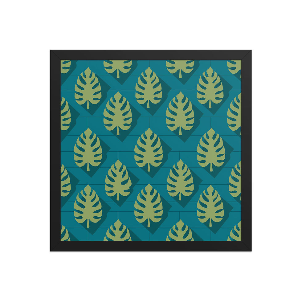 Thumbnail: Monstera Leaves Geometric Art Print
