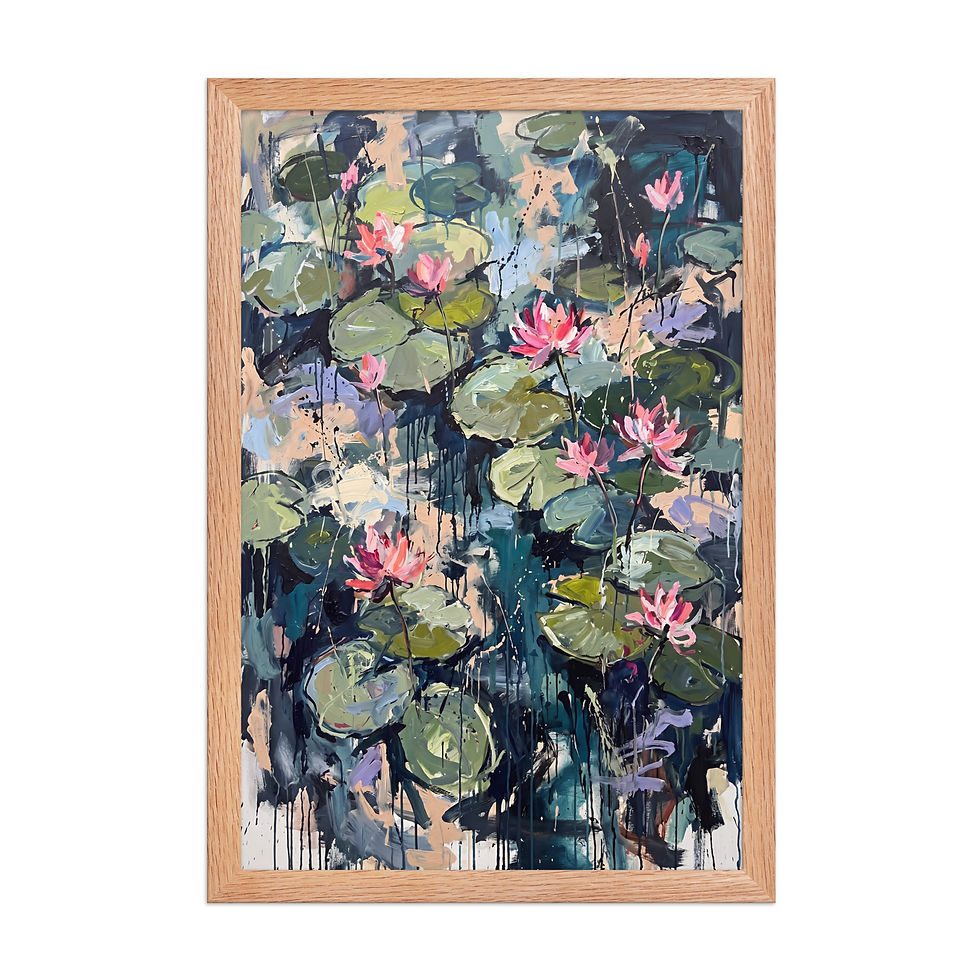 Thumbnail: Abstract Water Lily Art Print: Modern Botanical Floral Wall Decor Print
