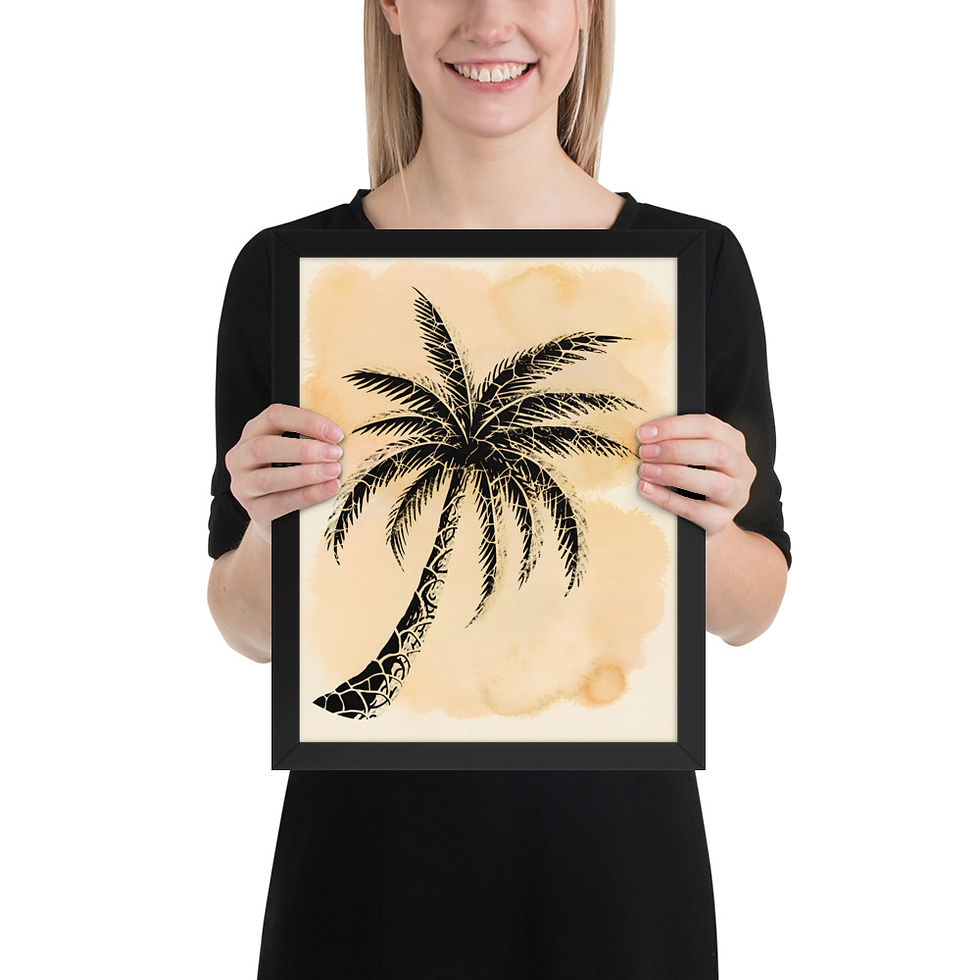 Thumbnail: Palm Silhouette Framed Coastal Print