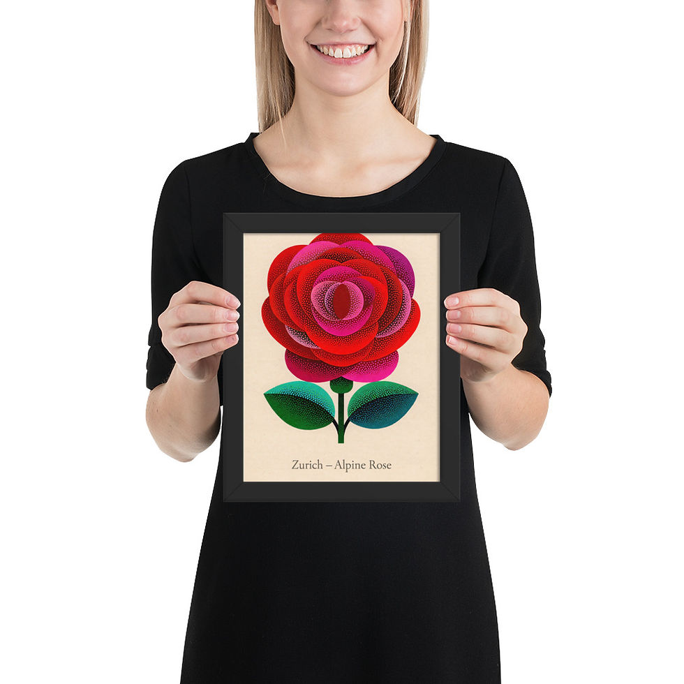 Thumbnail: Zurich Alpine Rose European Flower Market Print