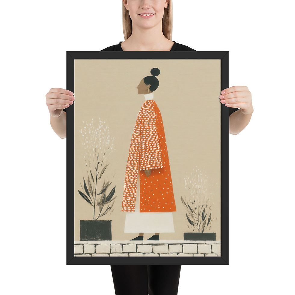 Thumbnail: Woman Figure Standing Gouache  Inspired Art Print 
